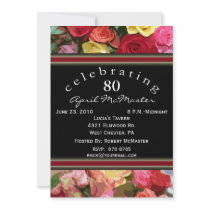 Floral 80th Birthday Party Invitation
