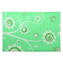 Floral Abstract  Green American MoJo Place Mats
