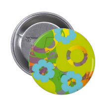 Floral Abstract Pinback Buttons
