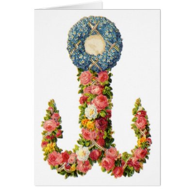 Floral Anchor Card- Customizable by vintagegiftmall