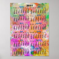 Floral Art Abstract Wall Calendar 2011 Poster