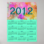 Floral Art Abstract Wall Calendar 2012 Poster
