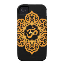 Floral Aum Design – yellow and black Vibe iPhone 4 Covers