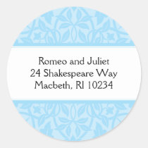 Floral Baby Girl Address Label - Blue on Blue stickers