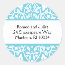Floral Baby Girl Address Label - Sky Blue stickers