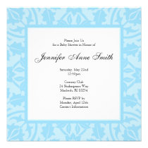 Floral Baby Shower Invitation - Blue on Blue invitations