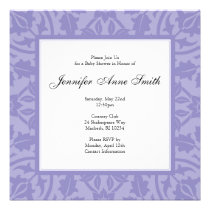 Floral Baby Shower Invitation - Purple on Purple invitations