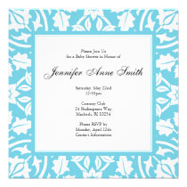 Floral Baby Shower Invitation - Sky Blue invitations