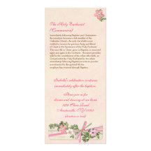 Floral Baptismal Program 5/5 Custom Rack Card