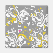 Floral Baroque Refrigerator Magnets