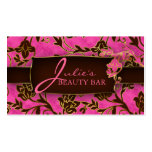 Floral Beauty Business Card Gold Trim Pink Brown H