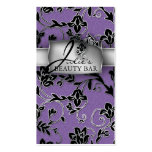 Floral Beauty Business Cards Silver Trim