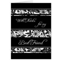Floral Best Friend Thank You Maid of Honour Card