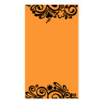 Floral black on Orange Business Cards