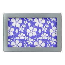 Floral bleu tropical boucle de ceinture