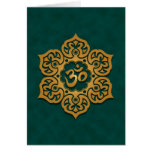 Floral Blue Aum Design Cards