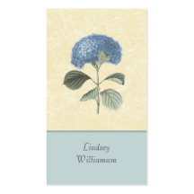 Floral botanique d'hortensia bleu vintage modèles de cartes de visite