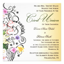 Floral Bouquet Civil Union Invitation