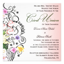 Floral Bouquet Civil Union Invitation