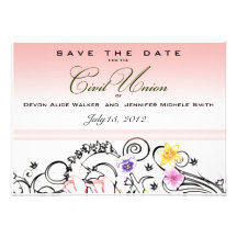 Floral Bouquet Civil Union Save the Date Invite