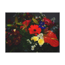 Floral bouquet of flowers stretched canvas prints