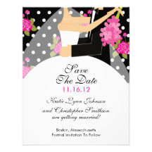 Floral Bride & Groom Save The Date Invitation