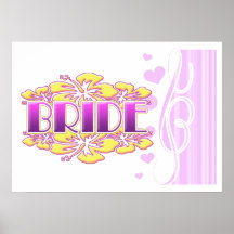 floral bride  wedding shower bridal party fun poster