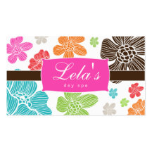 Floral Business Card Salon Spa Tropical Hot Pink