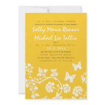 Floral Butterfly Wedding Invitation