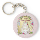 Floral Cake Wedding Key Chains
