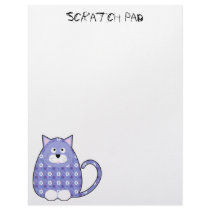 Floral Calico Kitty Blue Letterhead