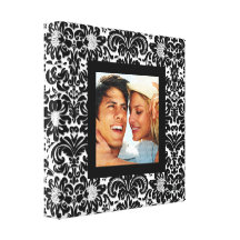 Floral Canvas Print Retro Black White Photo Frame