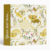 Floral cats 3 ring binder