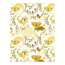 Floral cats post card