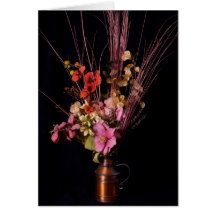 Floral centre piece on black cards