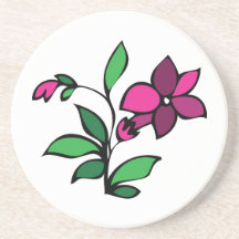 Floral coaster purple flower design