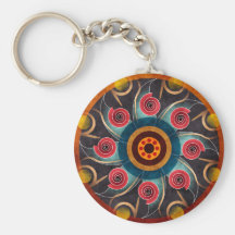 Floral Colour Abstract Vector Art Keychain