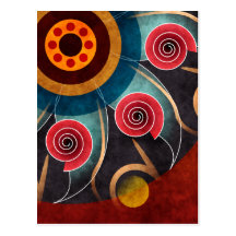 Floral Colour Abstract Vector Art Postcard