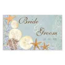 Floral Cottage by the Sea Shell Beachy Wedding Rectangular Stickers