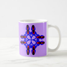 Floral Cross Blue Abstract Mug