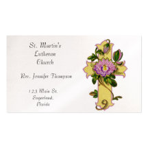 Floral Cross Business Cards