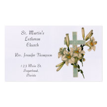 Floral Cross Business Cards