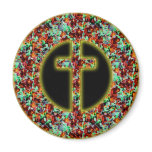 FLORAL CROSS MAGNET
