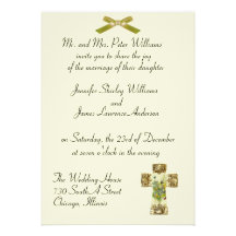 Floral Cross Wedding Invitation