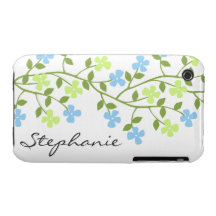 Floral Dainty Blooms Personalized iPhone 3 Case