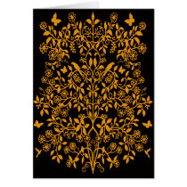 Floral Damask Lace Vines Card