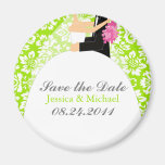 Floral Damask Save the Date Refrigerator Magnets