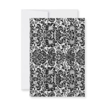 Floral Damask; Wedding Invitation