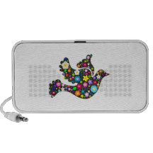 Floral Dove of flowers iPod Speakers
