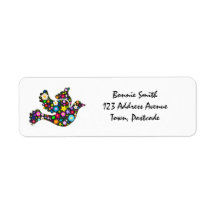 Floral Dove of flowers Labels